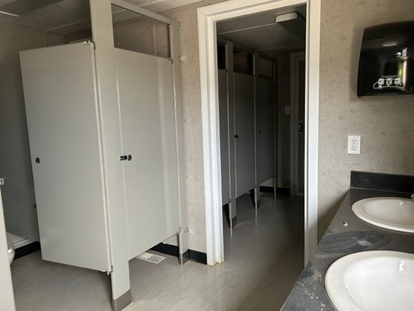 Heated and Air Conditioned 12x40 Skidded Lavatory for Rent in Western Canada