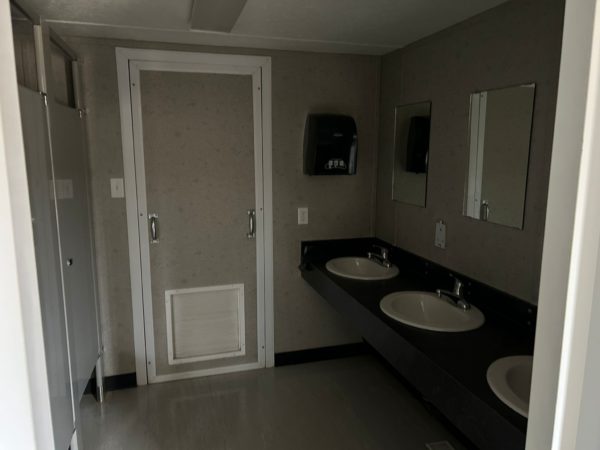 Heated and Air Conditioned 12x40 Skidded Lavatory for Rent in Western Canada