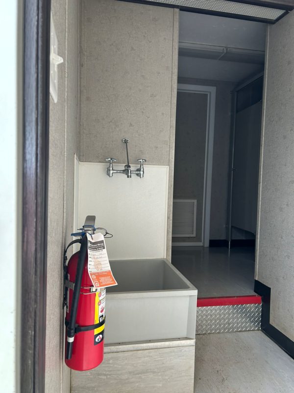 Heated and Air Conditioned 12x40 Skidded Lavatory for Rent in Western Canada