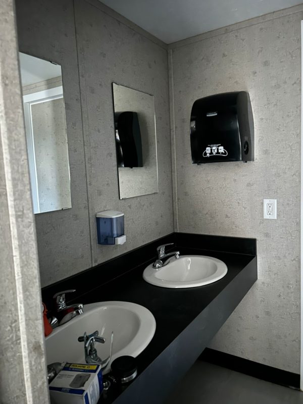 Heated and Air Conditioned 12x40 Skidded Lavatory for Rent in Western Canada