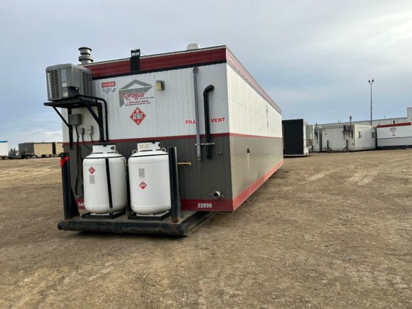 Heated and Air Conditioned 12x40 Skidded Lavatory for Rent in Western Canada