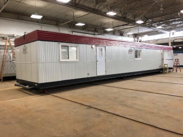 12x60 Skid Mounted Open Office with SC Washroom and Coffee Bar